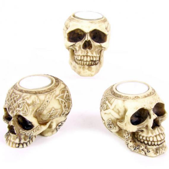 Skull Tealight Holder with Scented Tealights