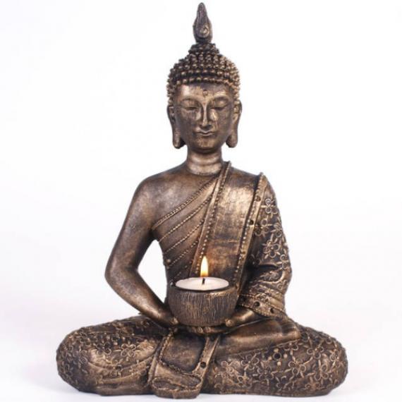 Sitting Buddha Tealight Holder with Scented Tealights