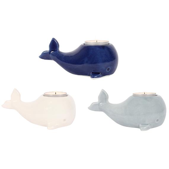 Whale Tealight Candle Holder with Scented Tealights