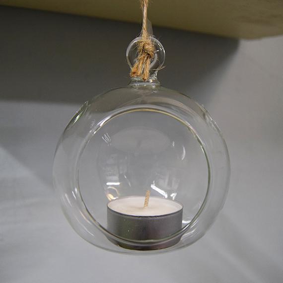 Picture of Hanging Glass Tealight Holder with Scented Tealights