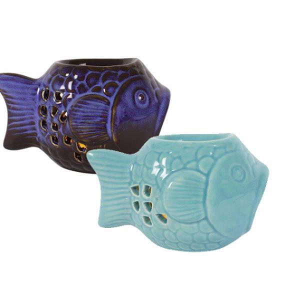 Fish Wax Burner with Unscented Tealights and Wax Melt