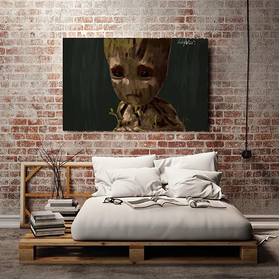 Picture of Baby Groot from Guardians of The Galaxy Canvas